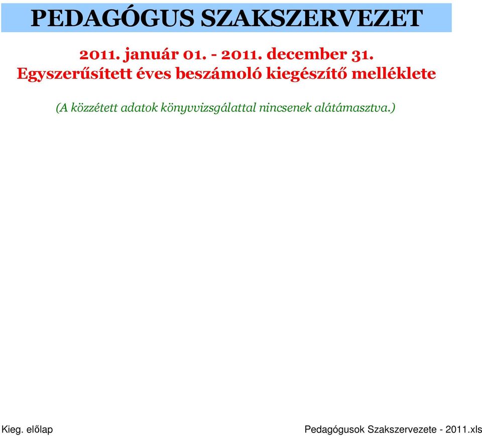 Egyszerűsített éves beszámoló kiegészítő