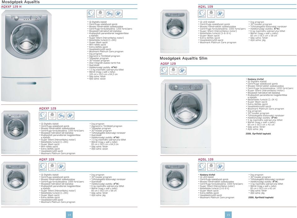 Platinum are program QXF 109 Új Digitális kijelző entrifuga szabályozó gomb Mosási hőmérséklet szabalyozása entrifuga fordulatszáma: 1200 ford/perc Mosásból hátralévő idő kijelzése  Platinum are