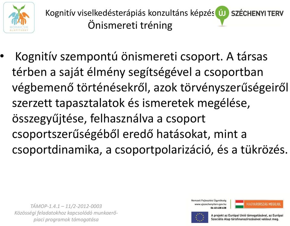 törvényszerűségeiről szerzett tapasztalatok és ismeretek megélése, összegyűjtése,