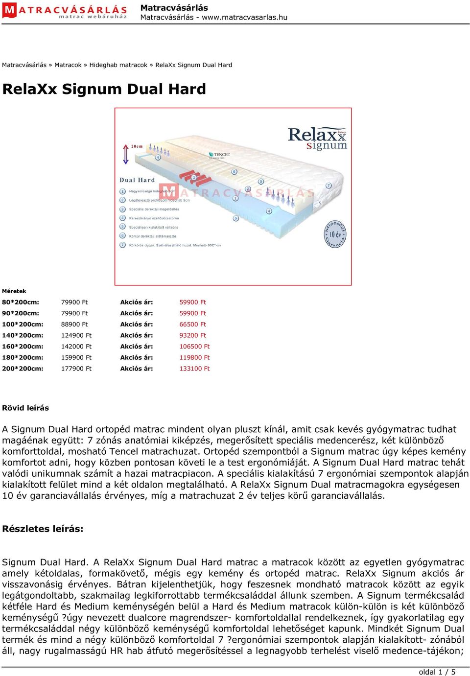 RelaXx Signum Dual Hard - PDF Ingyenes letöltés