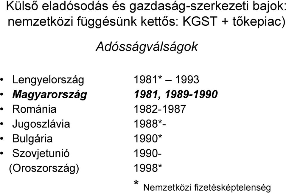 Magyarország 1981, 1989-1990 Románia 1982-1987 Jugoszlávia 1988*-