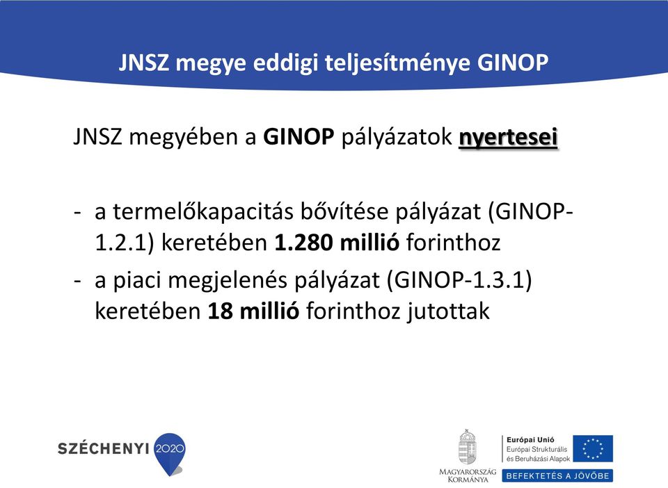 (GINOP- 1.2.1) keretében 1.