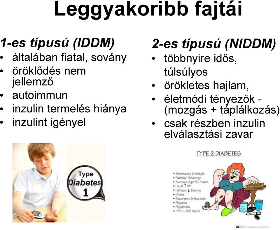 igényel 2-es típusú (NIDDM) többnyire idős, túlsúlyos örökletes