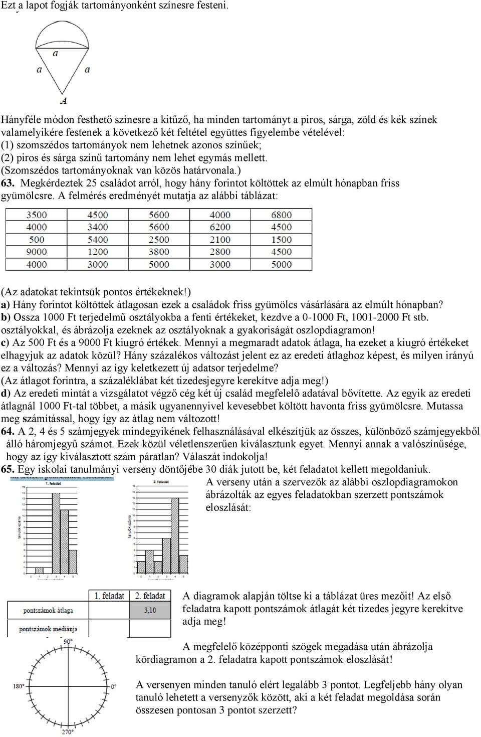 tartományok nem lehetnek azonos színűek; (2) piros és sárga színű tartomány nem lehet egymás mellett. (Szomszédos tartományoknak van közös határvonala.) 63.