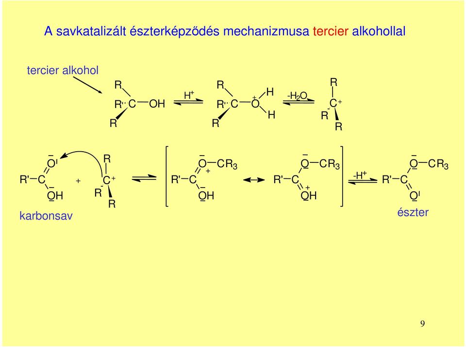 tercier alkohol H H + + H H -H 2 + '