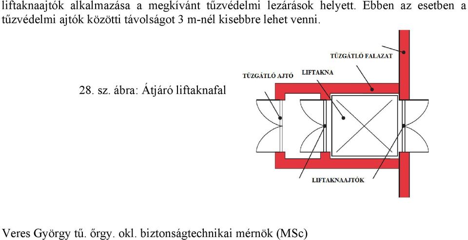 Ebben az esetben a tűzvédelmi ajtók közötti távolságot 3