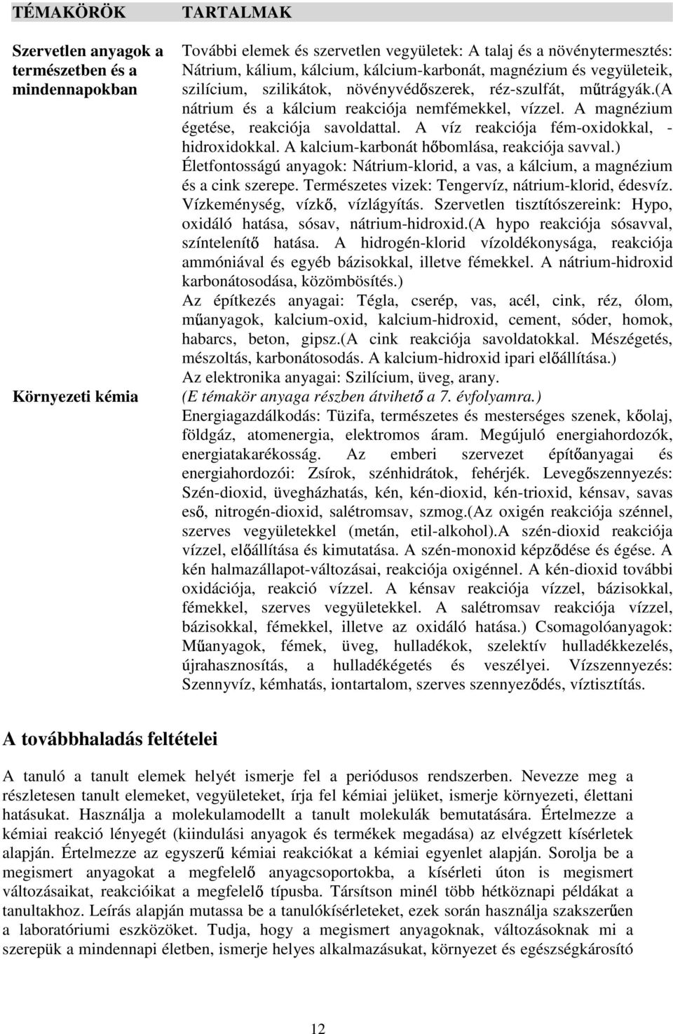 A magnézium égetése, reakciója savoldattal. A víz reakciója fém-oxidokkal, - hidroxidokkal. A kalcium-karbonát h bomlása, reakciója savval.
