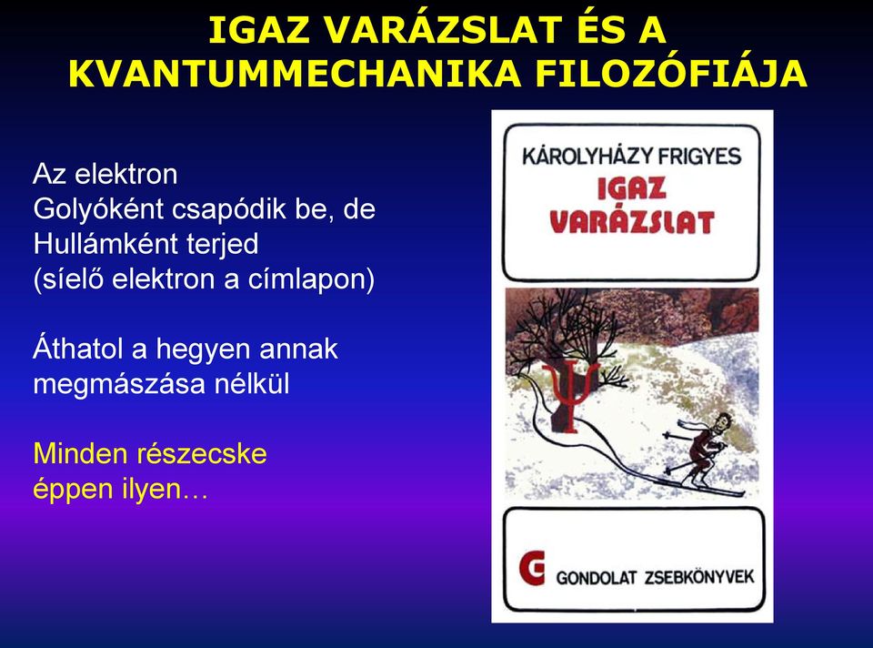 terjed (síelő elektron a címlapon) Áthatol a