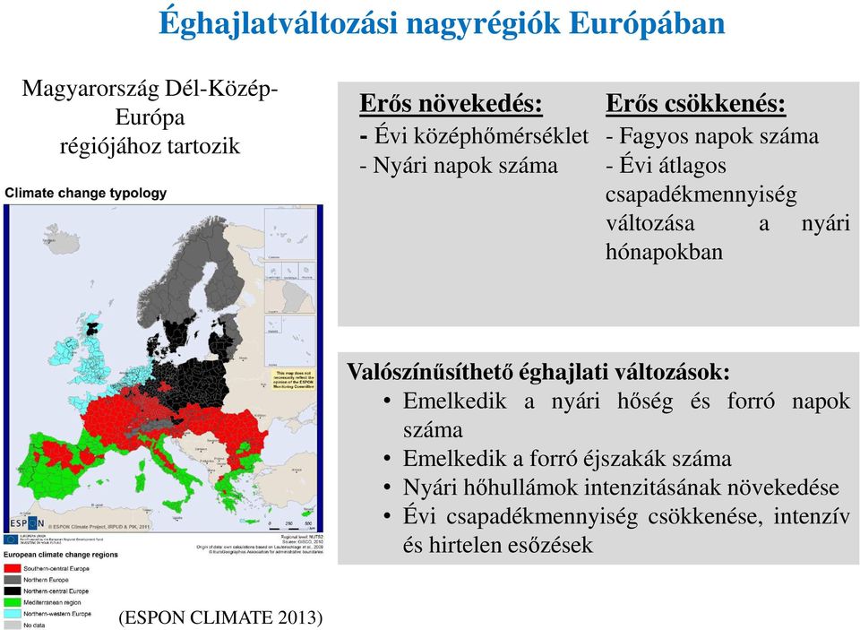 hónapokban Valószínűsíthető éghajlati változások: Emelkedik a nyári hőség és forró napok száma Emelkedik a forró éjszakák