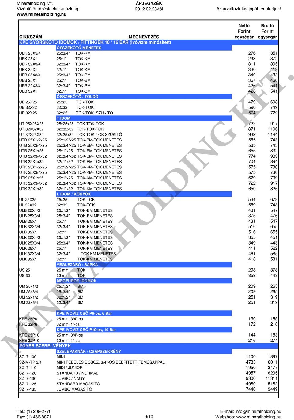32X32 32x32 TOK-TOK 590 749 UE 32X25 32x25 TOK-TOK SZŰKÍTŐ 574 729 T IDOM UT 25X25X25 25x25x25 TOK-TOK-TOK 722 917 UT 32X32X32 32x32x32 TOK-TOK-TOK 871 1106 UT 32X25X32 32x25x32 TOK-TOK-TOK SZŰKÍTŐ
