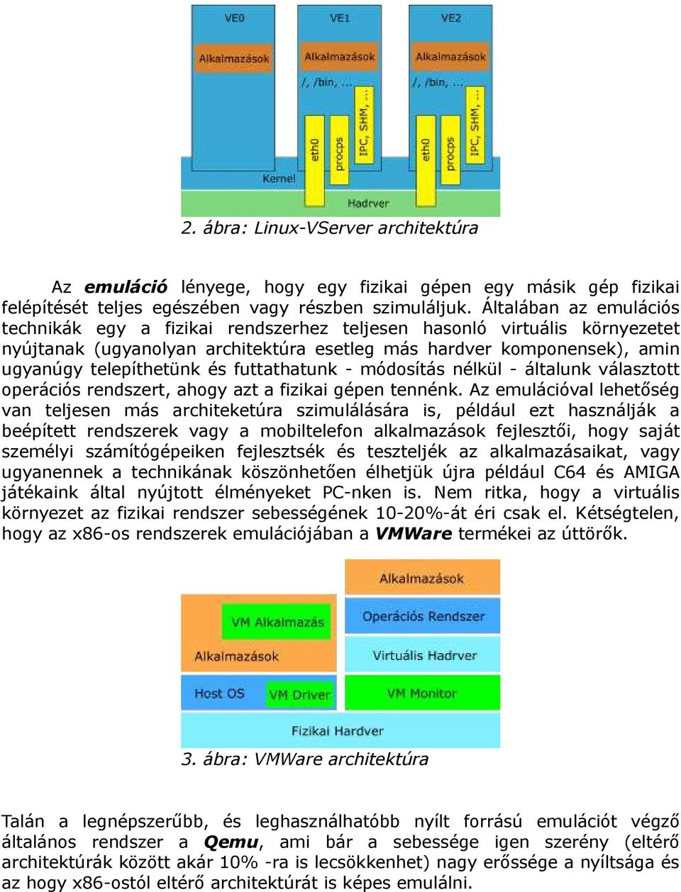 futtathatunk - módosítás nélkül - általunk választott operációs rendszert, ahogy azt a fizikai gépen tennénk.