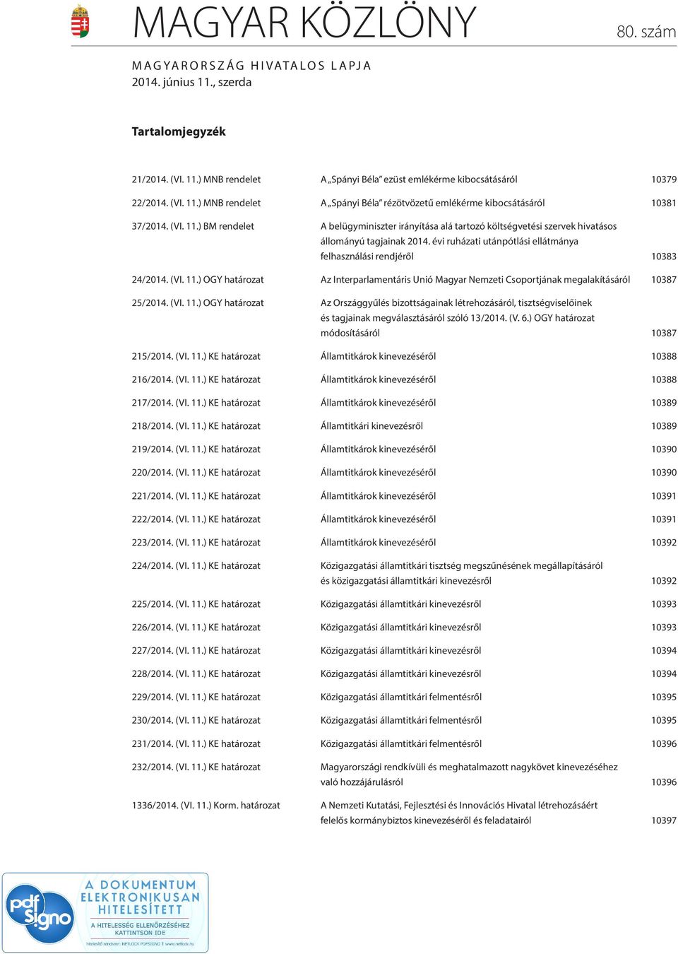 11.) OGY határozat Az Interparlamentáris Unió Magyar Nemzeti Csoportjának megalakításáról 10387 25/2014. (VI. 11.