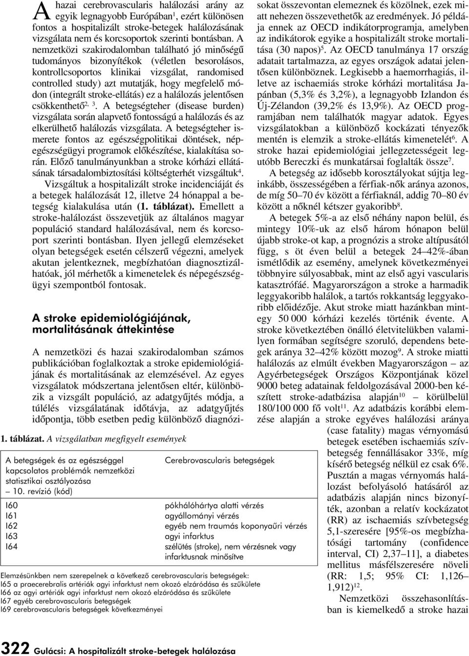 (integrált stroke-ellátás) ez a halálozás jelentôsen csökkenthetô 2, 3. A betegségteher (disease burden) vizsgálata során alapvetô fontosságú a halálozás és az elkerülhetô halálozás vizsgálata.
