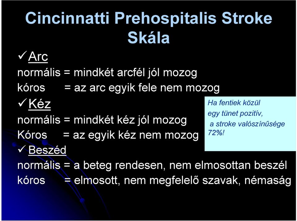 nem mozog Beszéd Ha fentiek közül egy tünet pozitív, a stroke valószínűsége 72%!