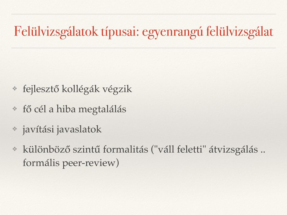 hiba megtalálás javítási javaslatok különböző