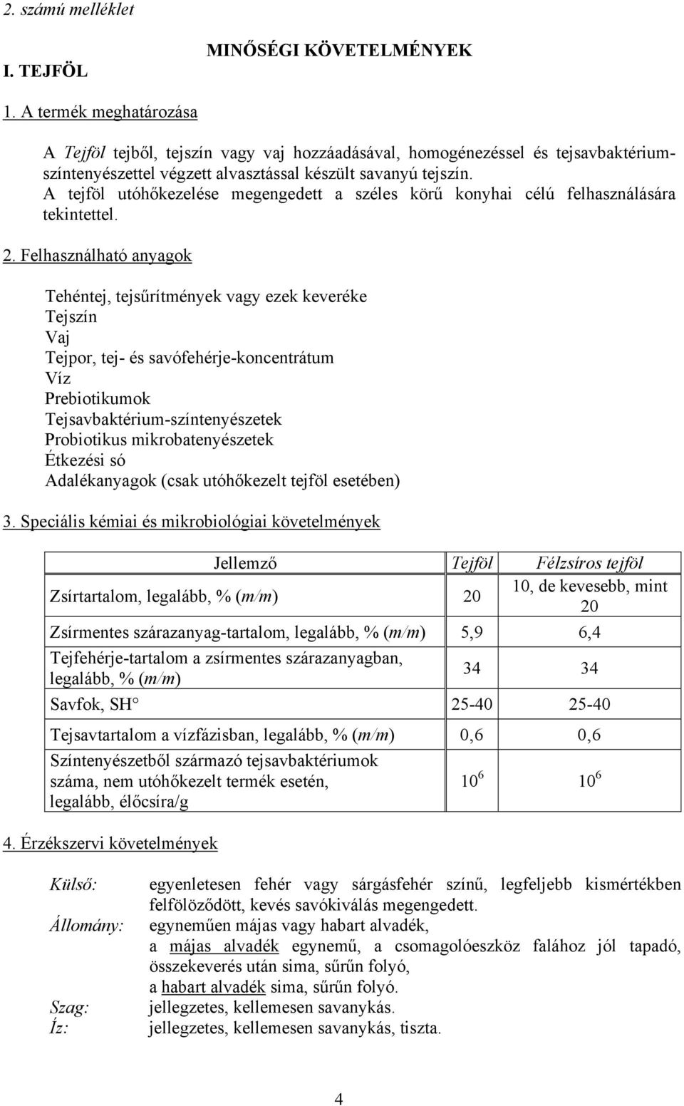 A tejföl utóhőkezelése megengedett a széles körű konyhai célú felhasználására tekintettel.