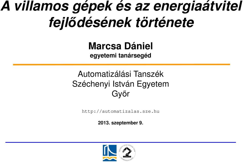 tanársegéd Automatizálási Tanszék Széchenyi