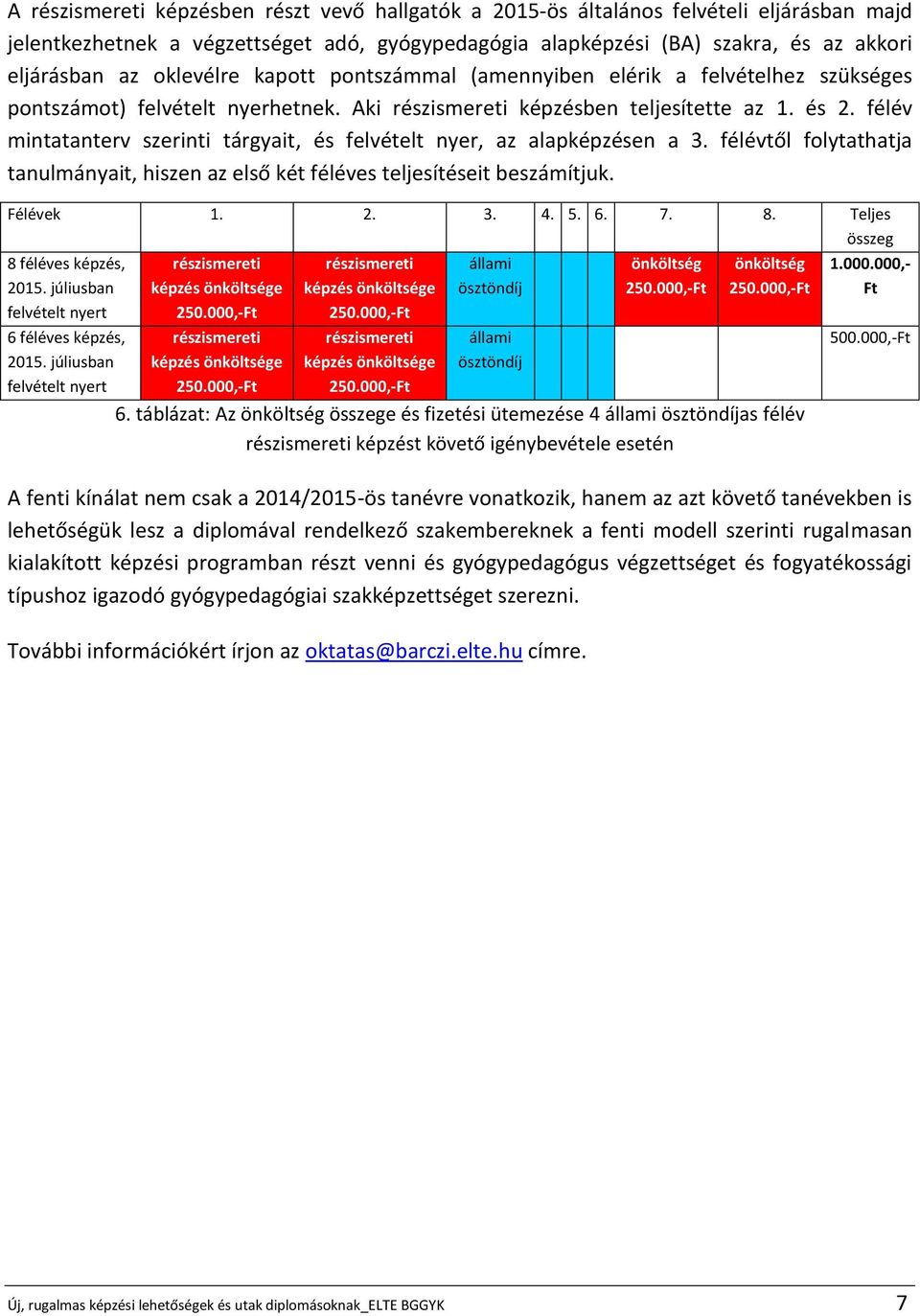 félév mintatanterv szerinti tárgyait, és felvételt nyer, az alapképzésen a 3. félévtől folytathatja tanulmányait, hiszen az első két féléves teljesítéseit beszámítjuk. Félévek 1. 2. 3. 4. 5. 6. 7. 8.