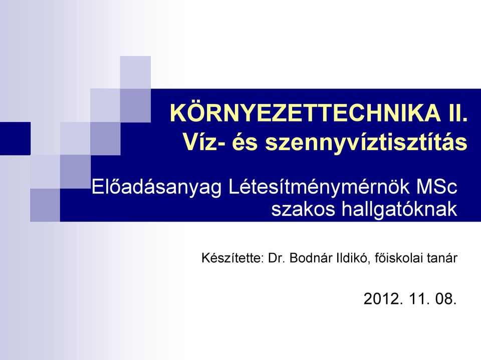 Létesítménymérnök MSc szakos