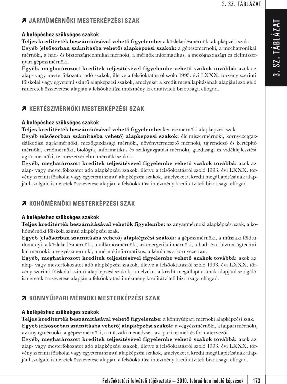 gépészmérnöki. alap- vagy mesterfokozatot adó szakok, illetve a felsőoktatásról szóló 1993. évi LXXX.