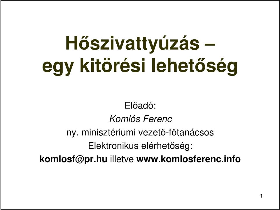 minisztériumi vezetı-fıtanácsos