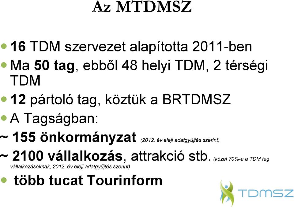 (2012. év eleji adatgyűjtés szerint) ~ 2100 vállalkozás, attrakció stb.