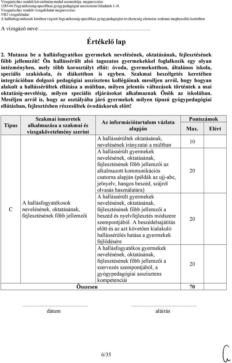 Szakmai beszélgetés keretében integrációban dolgozó pedagógiai asszisztens kollégáinak meséljen arról, hogy hogyan alakult a hallássérültek ellátása a múltban, milyen jelentős változások történtek a