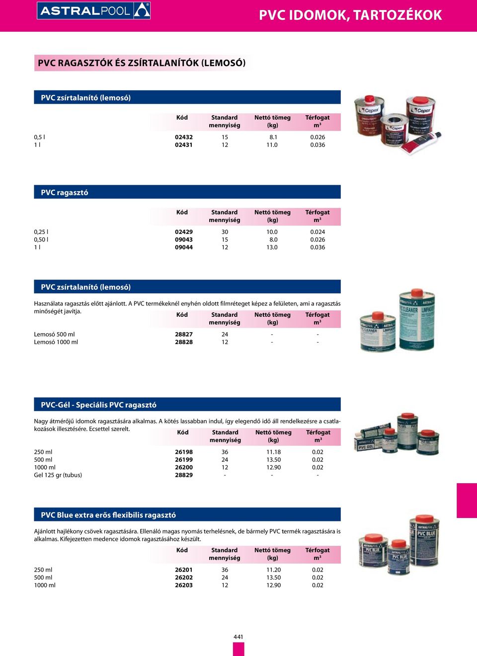 Lemosó 500 ml 28827 24 - - Lemosó 1000 ml 28828 12 - - PVC-Gél - Speciális PVC ragasztó Nagy átmérőjű idomok ragasztására alkalmas.