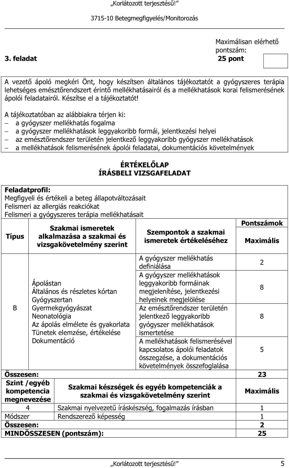 ápolói feladatairól. Készítse el a tájékoztatót!