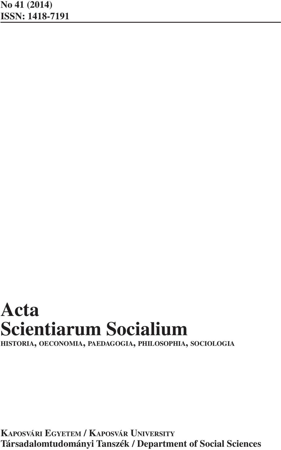 philosophia, sociologia Kaposvári Egyetem / Kaposvár
