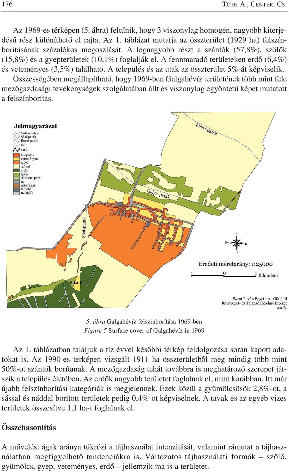 A település és az utak az összterület 5%-át képviselik.