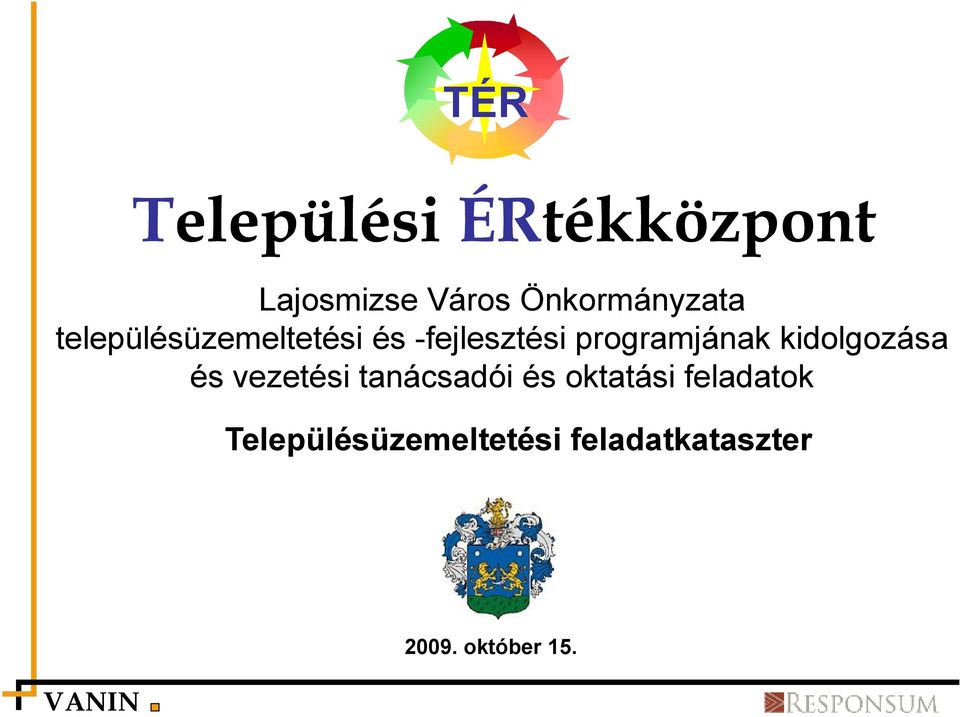 programjának kidolgozása és vezetési tanácsadói és