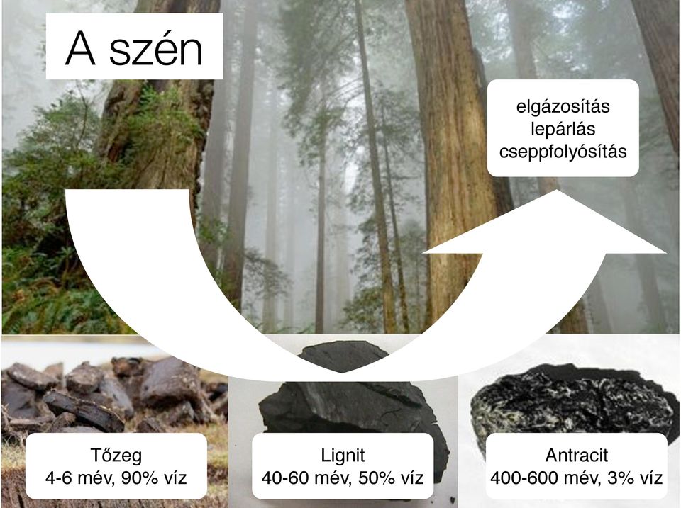90% víz Lignit 40-60 mév, 50%