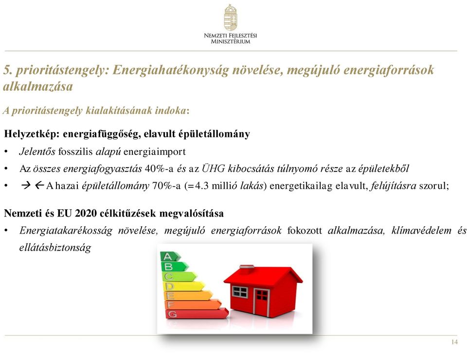 kibocsátás túlnyomó része az épületekből A hazai épületállomány 70%-a (=4.