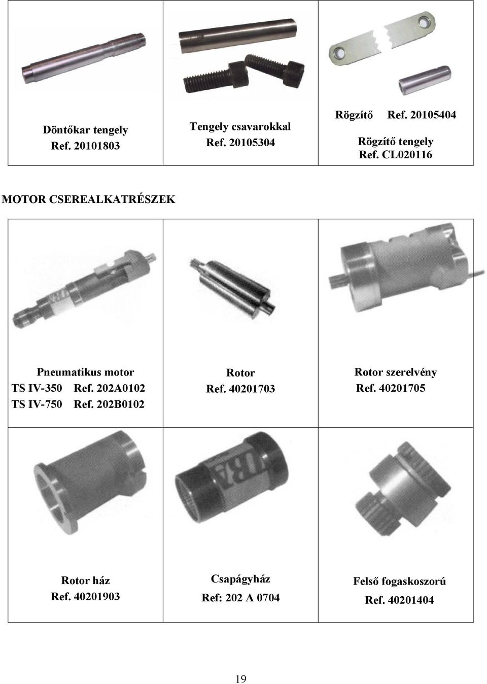 CL020116 MOTOR CSEREALKATRÉSZEK Pneumatikus motor TS IV-350 Ref.