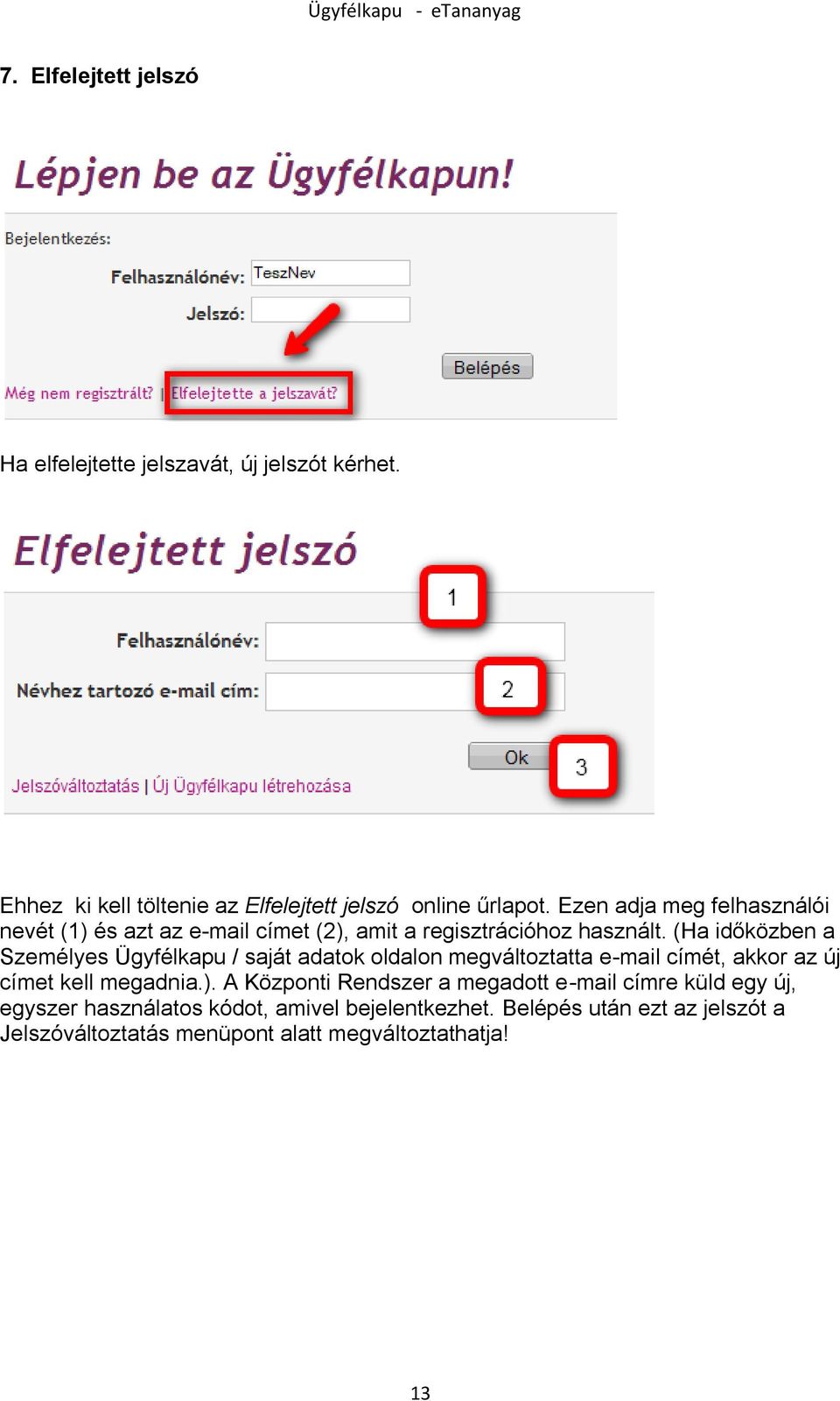 (Ha időközben a Személyes Ügyfélkapu / saját adatok oldalon megváltoztatta e-mail címét, akkor az új címet kell megadnia.).