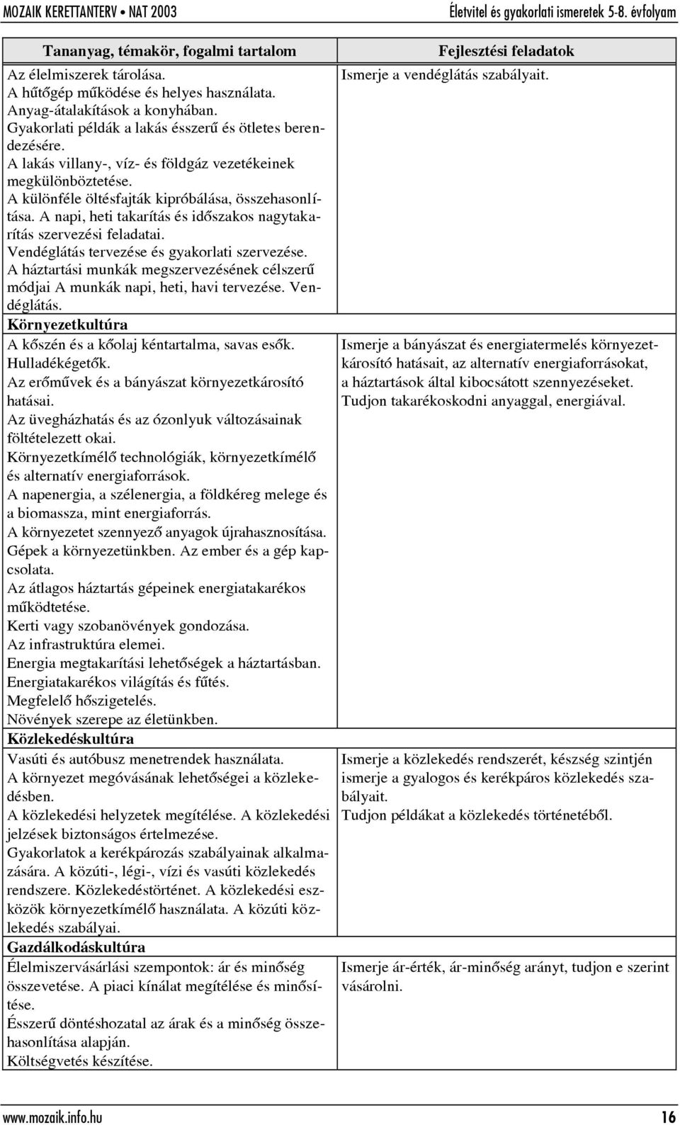 Vendéglátás tervezése és gyakorlati szervezése. A háztartási munkák megszervezésének célszerû módjai A munkák napi, heti, havi tervezése. Vendéglátás.