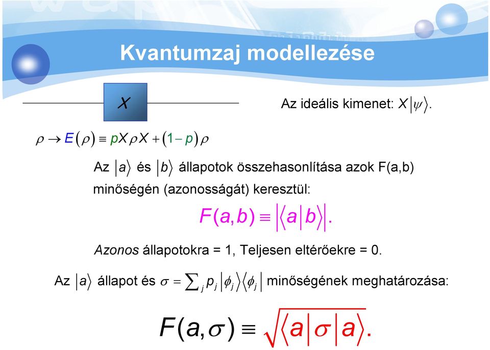 F(a,b) minőségén (azonosságát) keresztül: Fab (, ) ab.