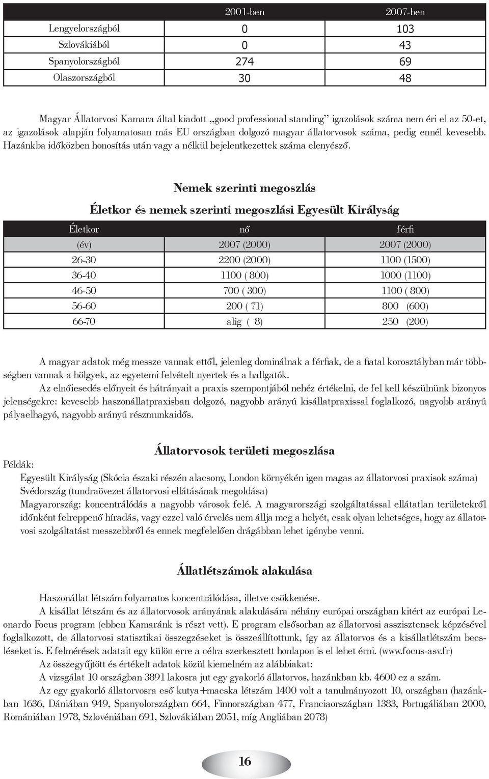 Nemek szerinti megoszlás Életkor és nemek szerinti megoszlási Egyesült Királyság Életkor nő férfi (év) 2007 (2000) 2007 (2000) 26-30 2200 (2000) 1100 (1500) 36-40 1100 ( 800) 1000 (1100) 46-50 700 (