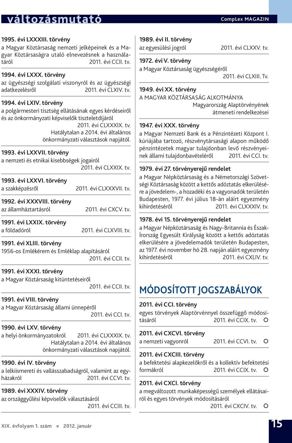 évi általános önkormányzati választások napjától. 1993. évi LXXVII. törvény a nemzeti és etnikai kisebbségek jogairól 2011. évi CLXXIX. tv. 1993. évi LXXVI. törvény a szakképzésről 1992. évi XXXVIII.