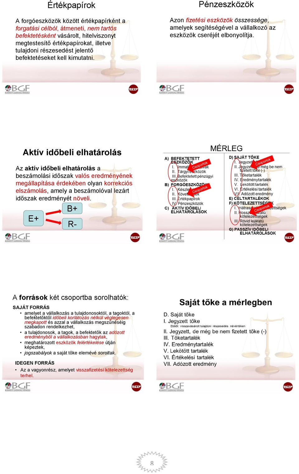 Aktív időbeli elhatárolás Az aktív időbeli elhatárolás a beszámolási időszak valós eredményének megállapítása érdekében olyan korrekciós elszámolás, amely a beszámolóval lezárt időszak eredményét