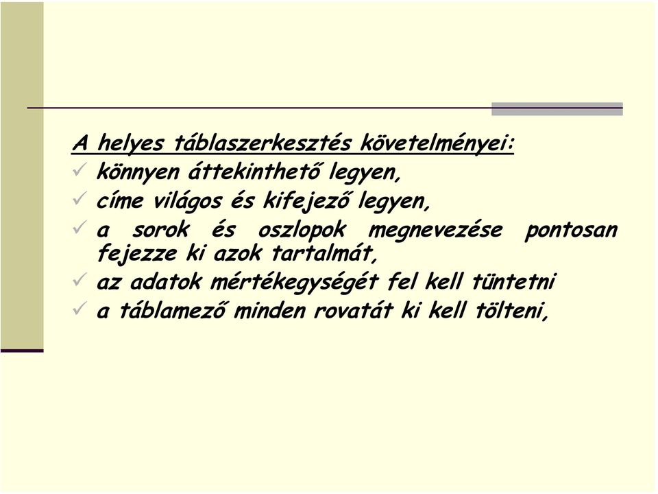 megnevezése pontosan fejezze ki azok tartalmát, az adatok