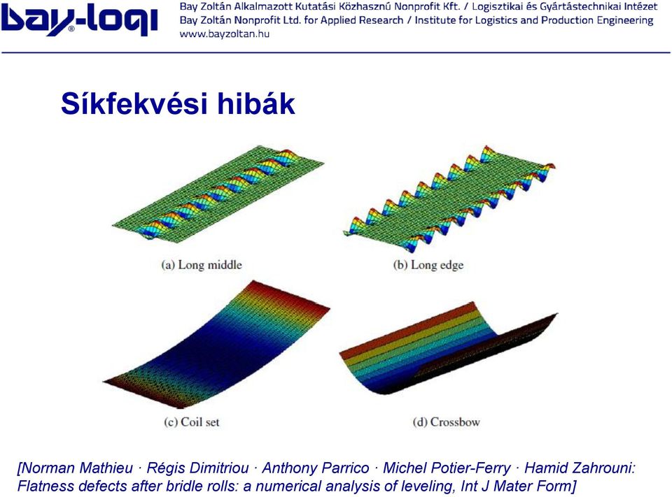 Hamid Zahrouni: Flatness defects after bridle