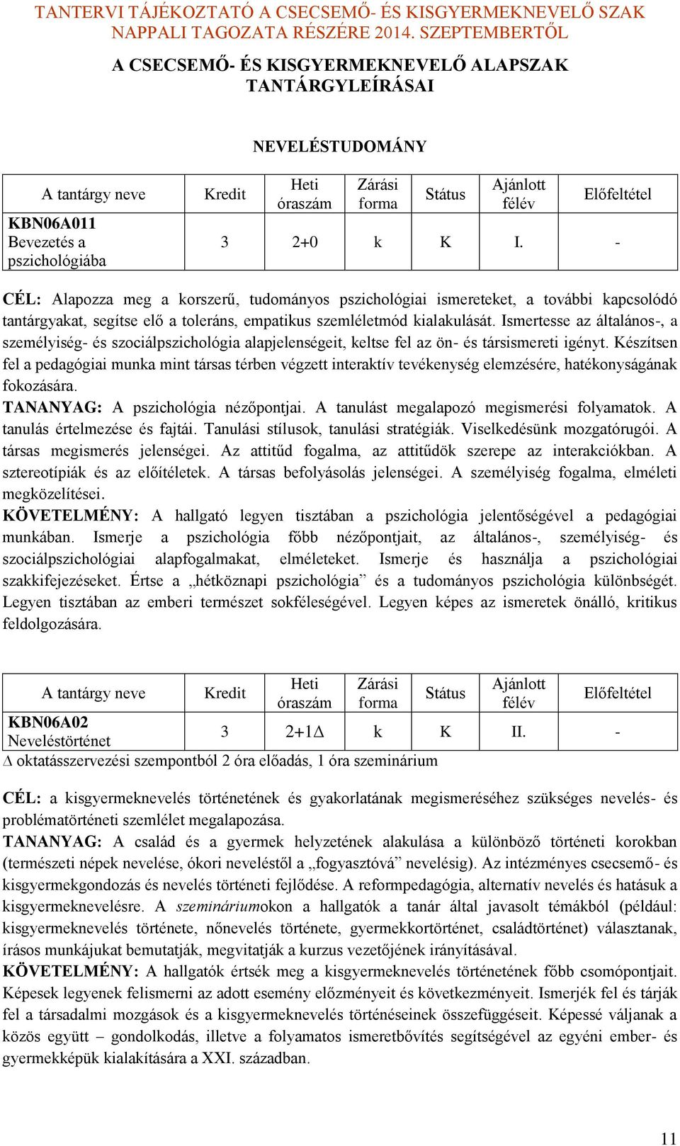 Ismertesse az általános, a személyiség és szociálpszichológia alapjelenségeit, keltse fel az ön és társismereti igényt.