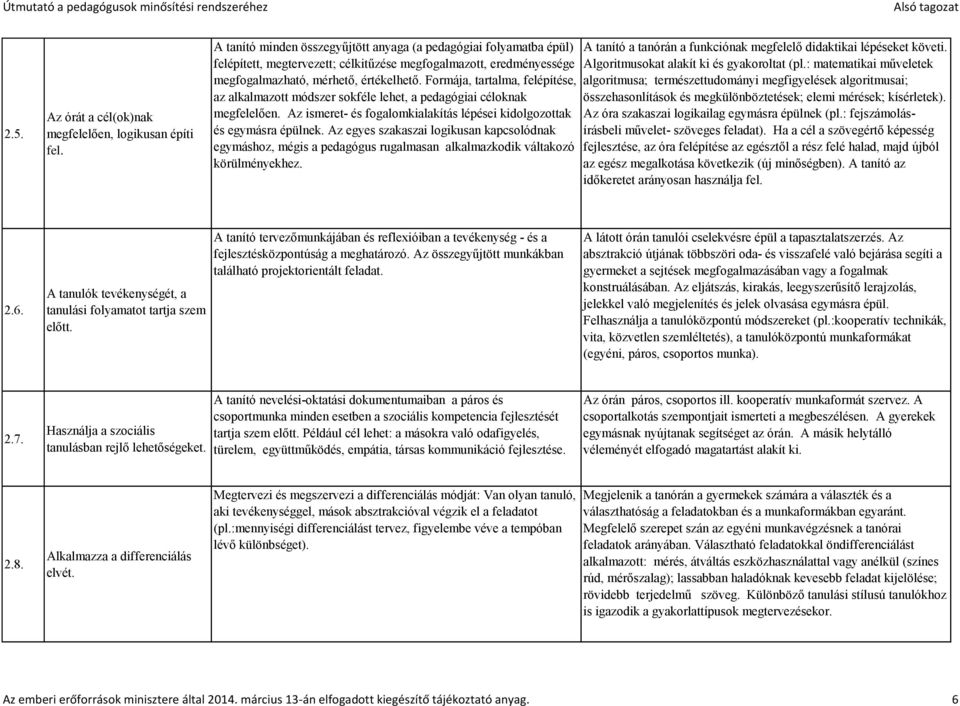 Útmutató a pedagógusok minősítési rendszeréhez - PDF Ingyenes letöltés