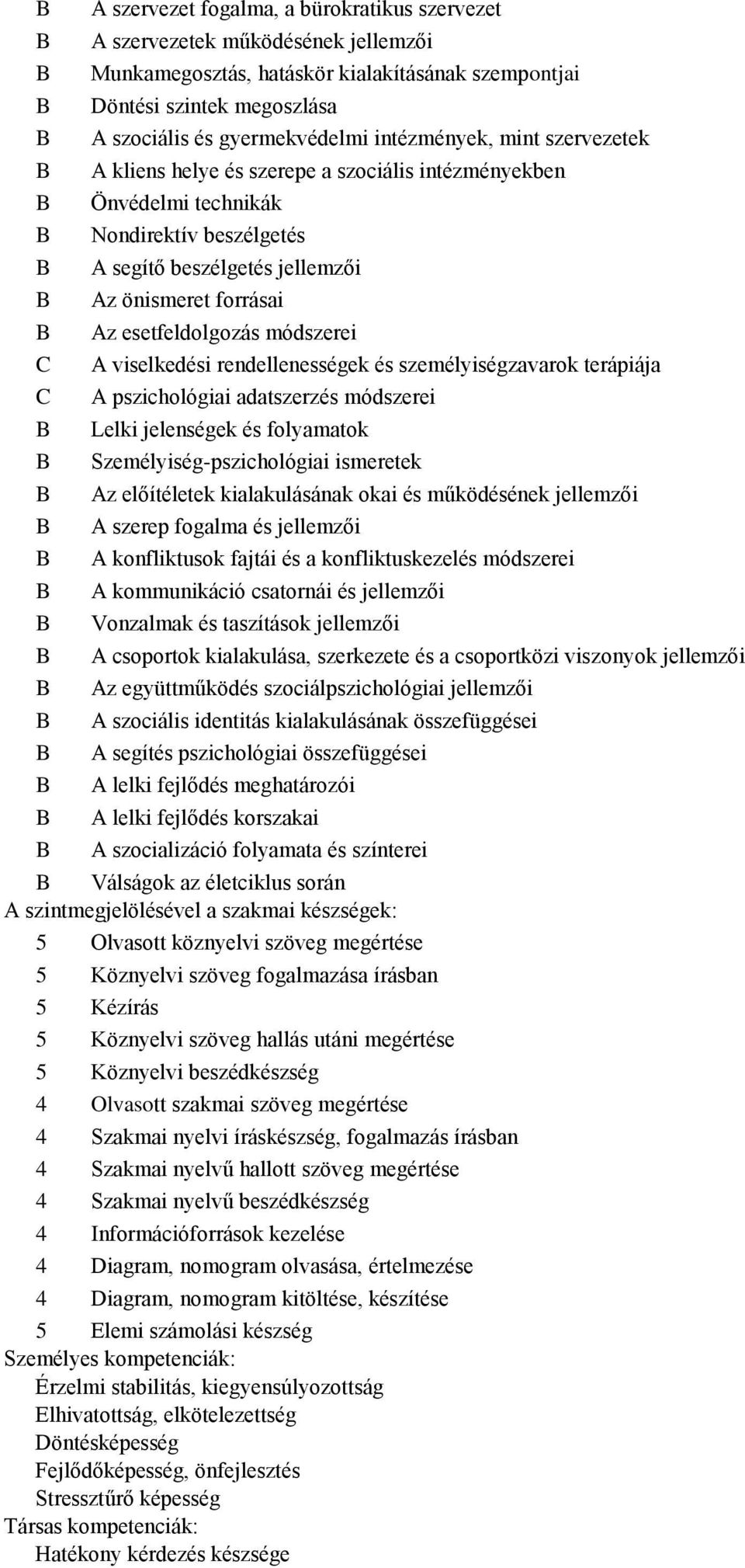 viselkedési rendellenességek és személyiségzavarok terápiája pszichológiai adatszerzés módszerei Lelki jelenségek és folyamatok Személyiség-pszichológiai ismeretek z előítéletek kialakulásának okai