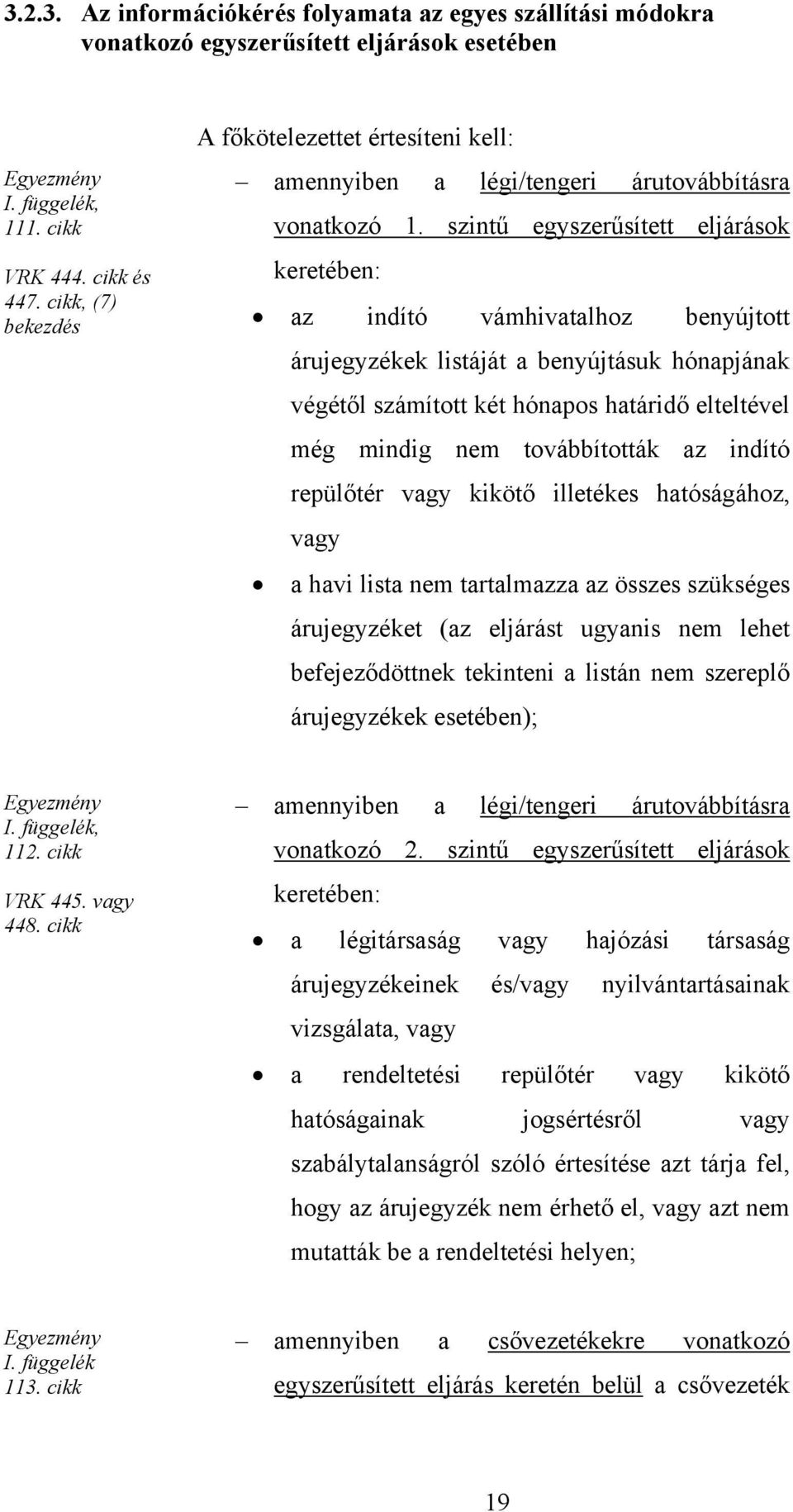 szintű egyszerűsített eljárások keretében: az indító vámhivatalhoz benyújtott árujegyzékek listáját a benyújtásuk hónapjának végétől számított két hónapos határidő elteltével még mindig nem