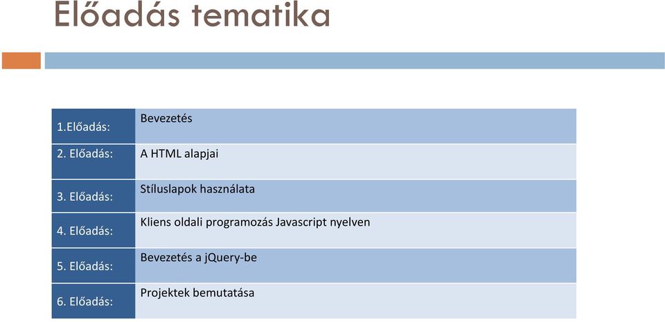 Előadás: 6.