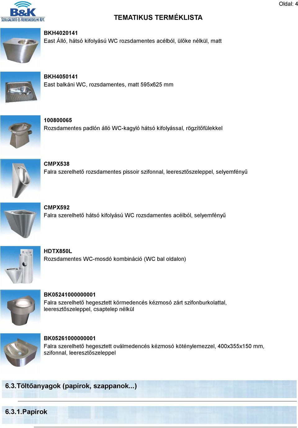 acélból, selyemfényű HDTX850L Rozsdamentes WC-mosdó kombináció (WC bal oldalon) BK05241000000001 Falra szerelhető hegesztett körmedencés kézmosó zárt szifonburkolattal, leeresztőszeleppel,