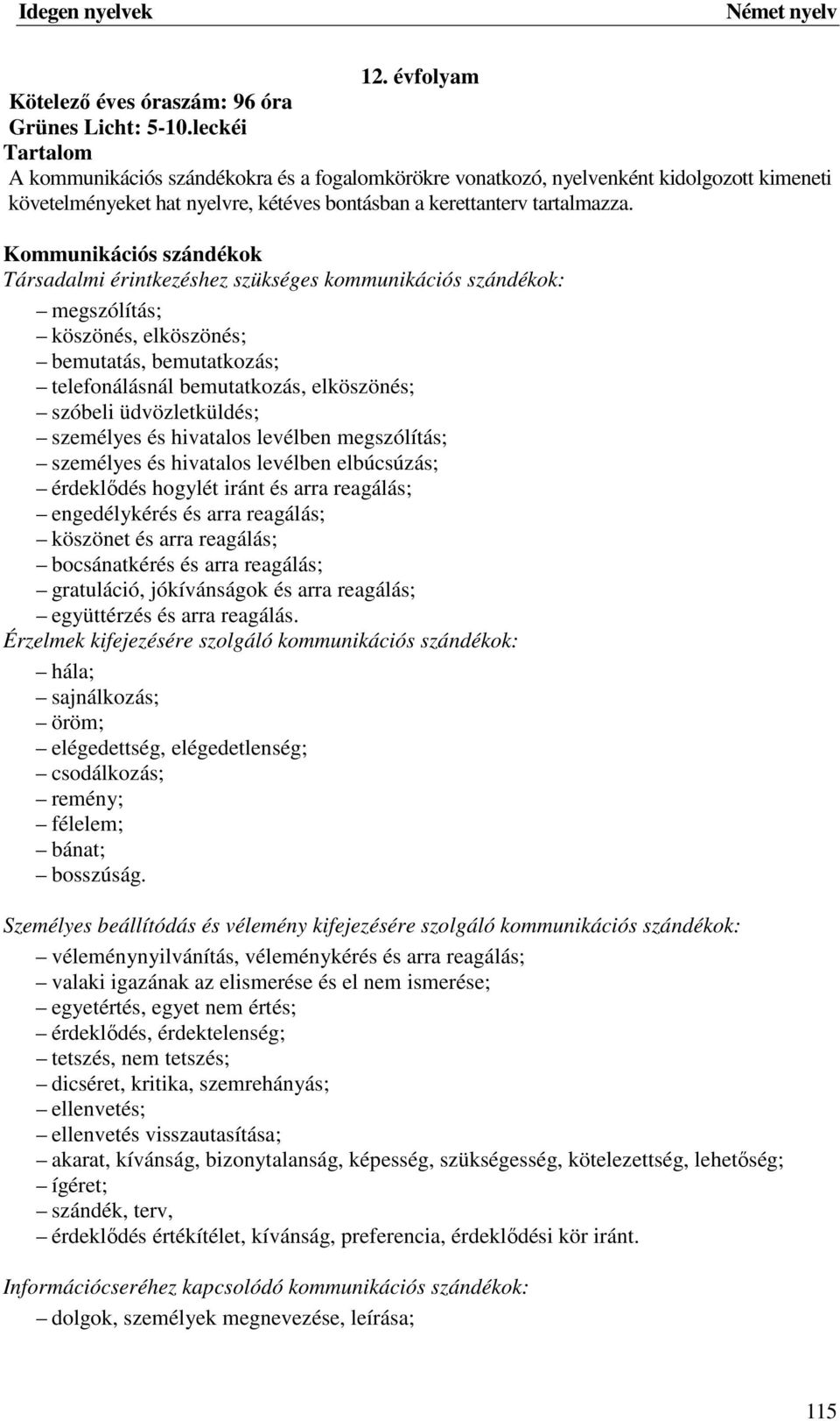 Kommunikációs szándékok Társadalmi érintkezéshez szükséges kommunikációs szándékok: megszólítás; köszönés, elköszönés; bemutatás, bemutatkozás; telefonálásnál bemutatkozás, elköszönés; szóbeli